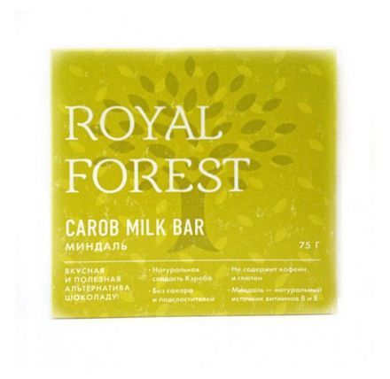 Шоколад Carob Milk Bar (миндаль) Royal Forest (75 г)