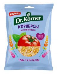 Чипсы цельнозерновые кукурузно-рисовые с томатом и базиликом Dr. Korner (50 г)