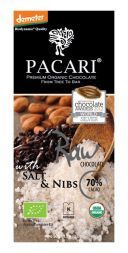 Органический живой шоколад Pacari Raw с солью и какао-крупкой 70% (50 г)