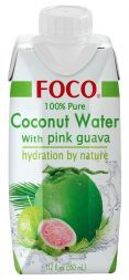 Кокосовая вода с соком розовой гуавы без сахара FOCO (330 мл)